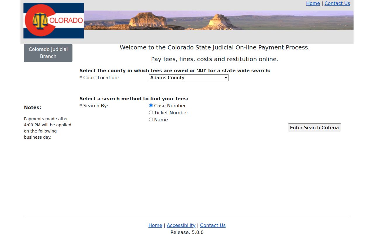 Clear Creek County case lookup Cjop online payment search