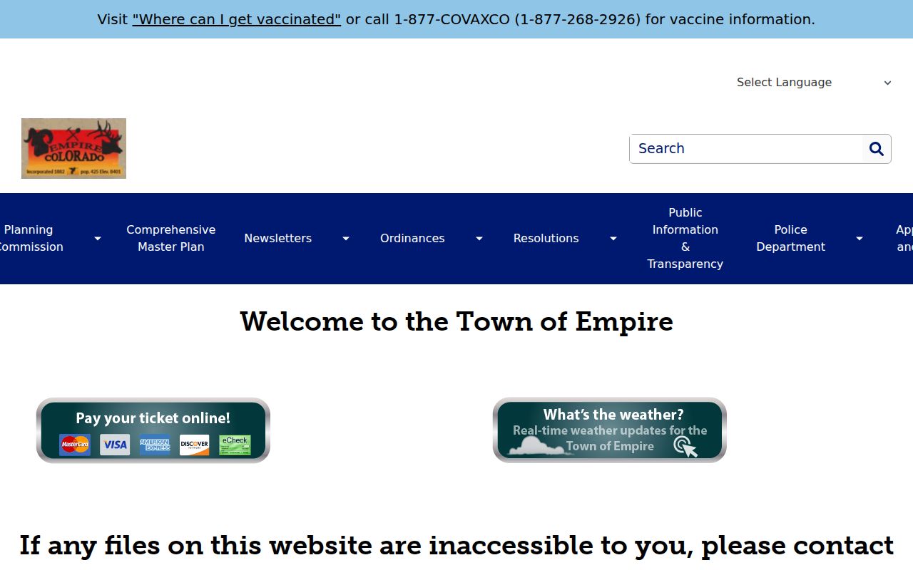 Empire court docket official Town of Empire contact source