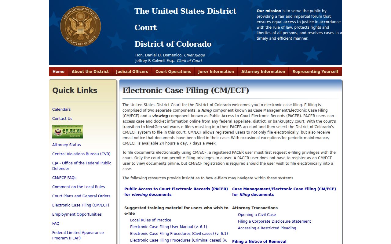 Georgetown court docket federal CM ECF information